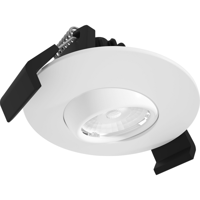 RAB 2 Inch LED Gimbal Downlight 6W 90 CRI CCT Field Adjustable 2700K/3000K/3500K/4000K/5000K 120V Triac Dimming Round White Trim (G2)