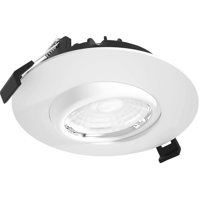 RAB 4 Inch LED Gimbal Downlight 15W 90 CRI CCT Field Adjustable 2700K/3000K/3500K/4000K/5000K 120V Triac Dimming Round White Trim (G4)