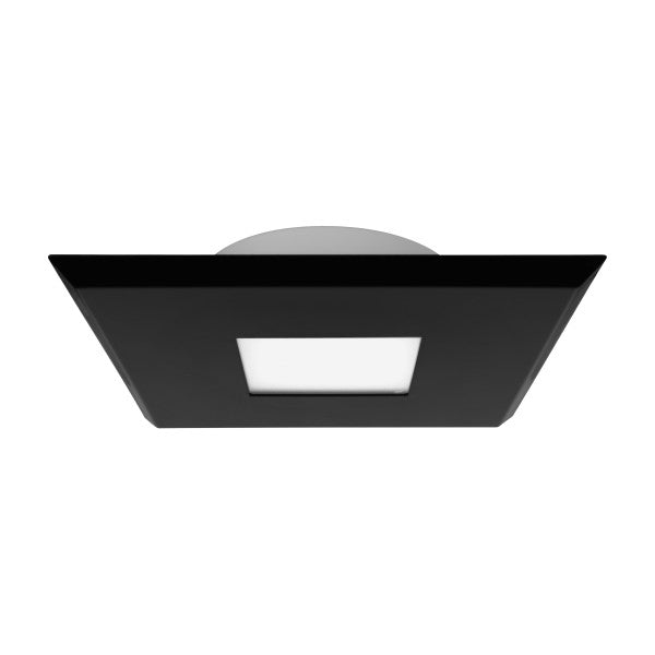NICOR DLFv5 SureFit 5 Inch LED Flush Mount Downlight Wattage/CCT Selectable 8W/10W/12W 2700K/3000K/3500K/4000K/5000K 120V 90 CRI Square Black Magnetic Trim (DLF5S120S9SQBK)