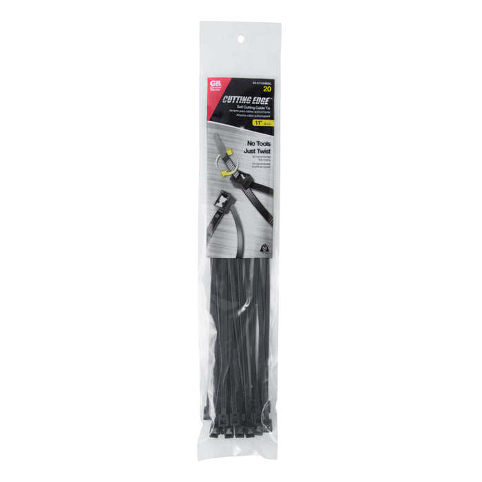 Gardner Bender 11 Inch Self Cutting Cable Tie Black 50 Pound Bag Of 20 (45-311UVBSC)