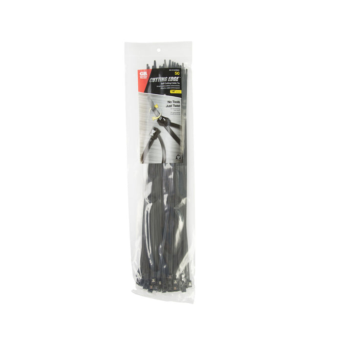 Gardner Bender 14 Inch Self Cutting Cable Tie Black 50 Pound Bag Of 50 (46-314UVBSC)