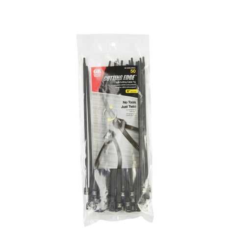 Gardner Bender 8 Inch Self Cutting Cable Tie Black 50 Pound Bag Of 50 (46-308UVBSC)