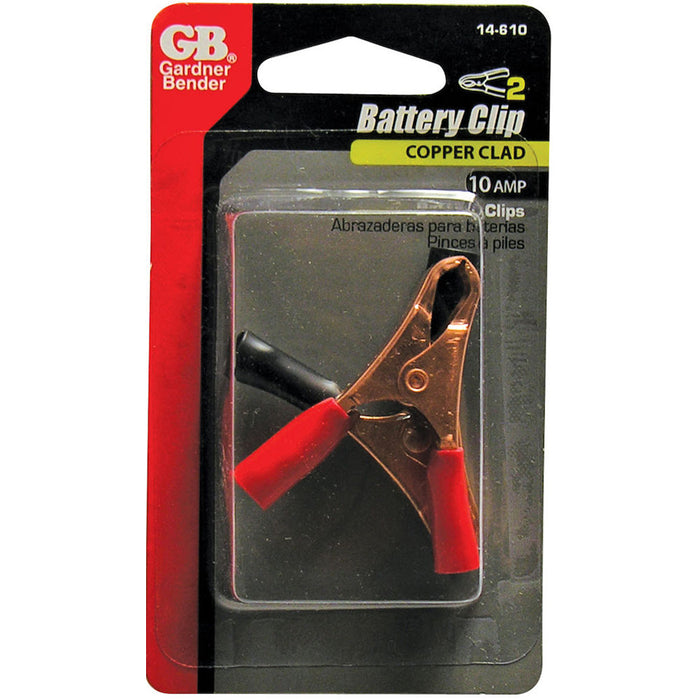 Gardner Bender Battery Clamp 10 Amp Copper CLAD-1RD 1 Black Package Of 2 (14-610)