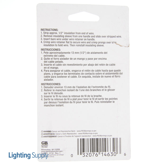 Gardner Bender Battery Clamp 50 Amp Copper CLAD-1RD 1 Black Package Of 2 (14-630)