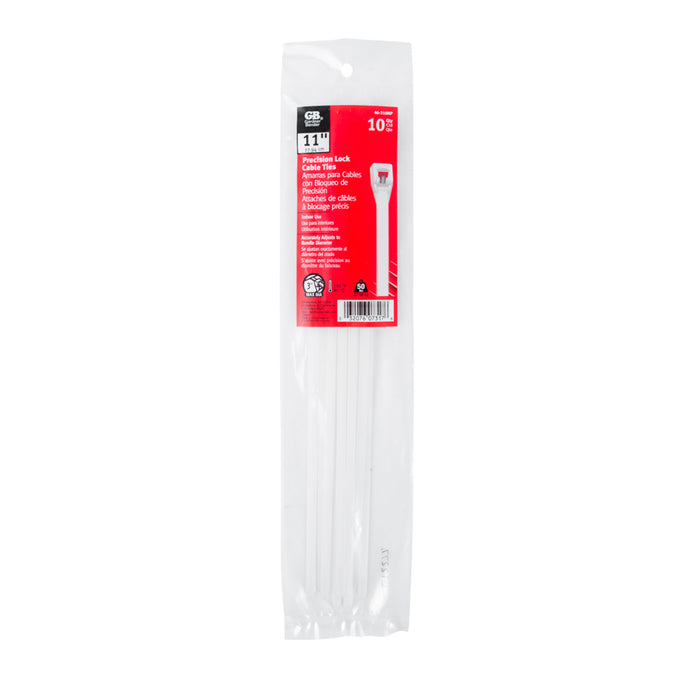 Gardner Bender Cable Tie 11 Inch 50 Pound Natural Metal Pawl Bag Of 10 (46-310MP)