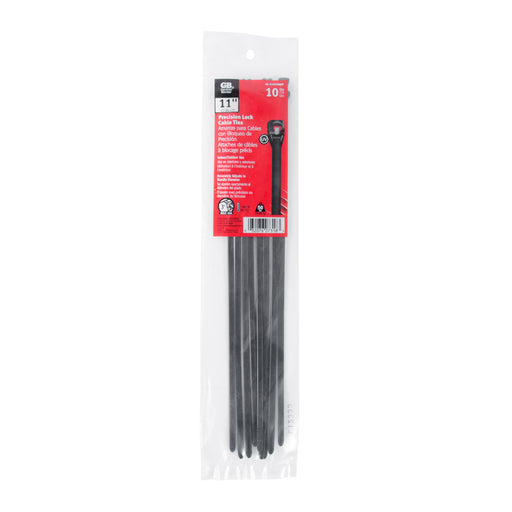 Gardner Bender Cable Tie 11 Inch 50 Pound UV Metal Pawl Bag Of 10 (46-310UVBMP)