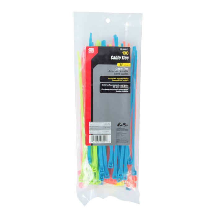 Gardner Bender Cable Tie Assorted 8 Inch 75 Pound Bag Of 100 (46-308FST)