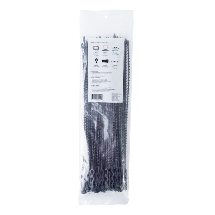 Gardner Bender Cable Tie Beaded 12 Inch UVB 70 Pound Bag Of 40 (46-12BEADBK)