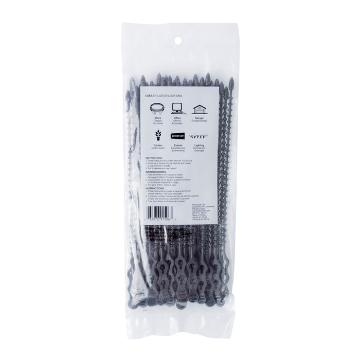 Gardner Bender Cable Tie Beaded 8 Inch UVB 70 Pound Bag Of 40 (46-8BEADBK)