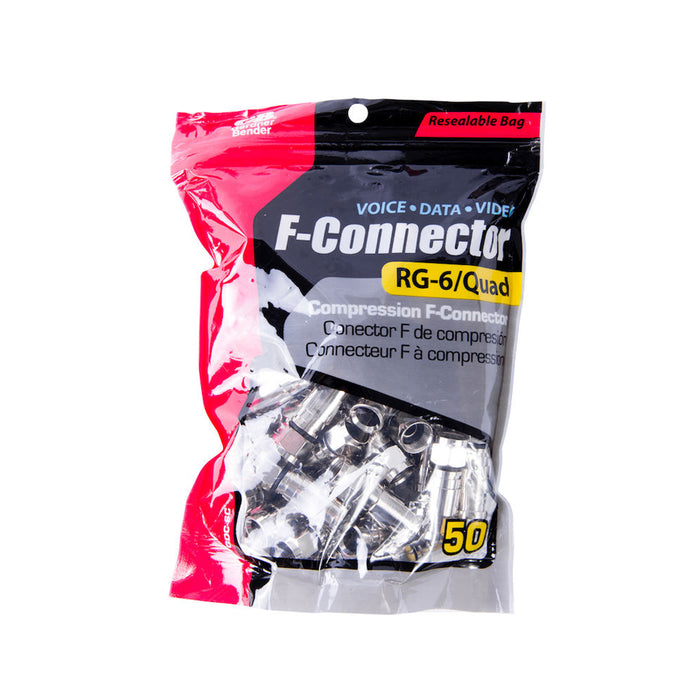 Gardner Bender Compression F-Series Connector RG-6 Bulk Bag Of 50 (GDC-6C)