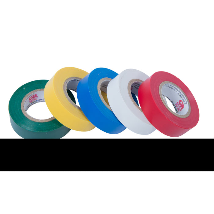 Gardner Bender Electrical Tape 1/2-Inch X 20 Foot Assorted Colors (GTPC-550)