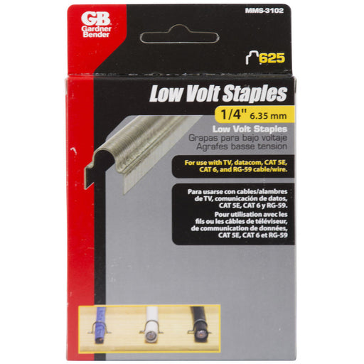 Gardner Bender GB 1/4 Inch Low Staple Gun Box Of 625 (MMS-3102)