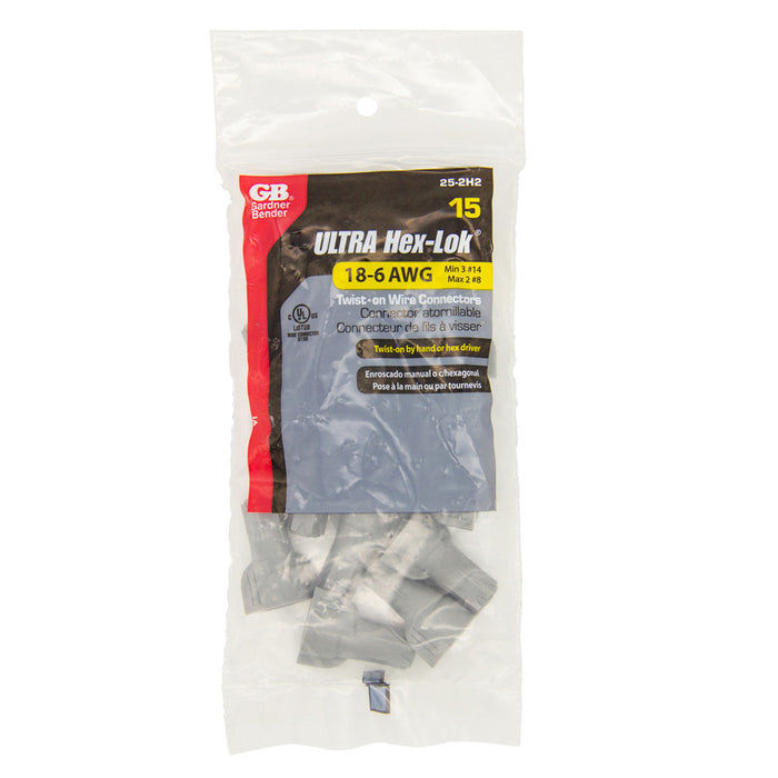 Gardner Bender Hex-Lok Gray H2 Bag Of 15 (25-2H2)