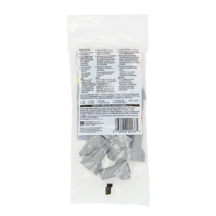 Gardner Bender Hex-Lok Gray H2 Bag Of 15 (25-2H2)