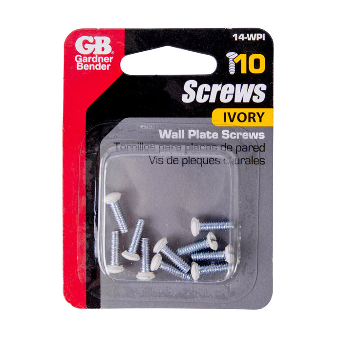 Gardner Bender Ivory Wall Plate Screws Card Of 10 (14-WPI)