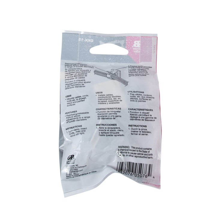 Gardner Bender Kwik Retainer Plastic UVB Black 3/8 Inch Diameter Package Card Of 6 (GKK-1538UVB)