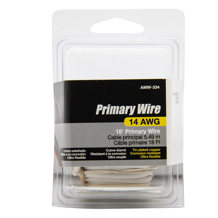 Gardner Bender Primary Wire #14 White 18 Foot (AMW-334)