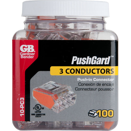Gardner Bender Pushgard Push In Connector 3-Port Box Of 100 (10-PC3)