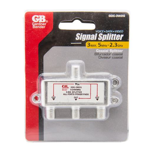 Gardner Bender Splitter Satellite/Digital TV 5MHZ-2.3GHz 3-Way (GDC-3W2G)