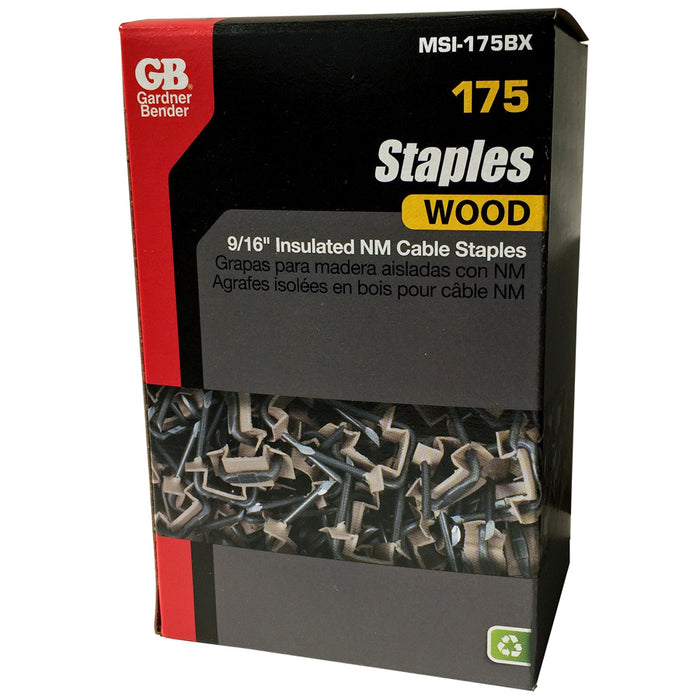 Gardner Bender Staple Insulated 9/16 Inch Box Of 175 (MSI-175BX)