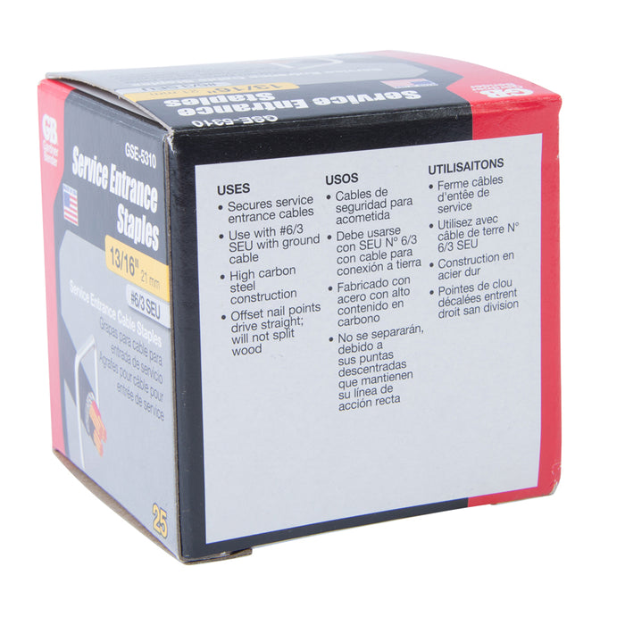 Gardner Bender Service Entrance Staple 13/16 Inch Box Of 25 (GSE-5310)