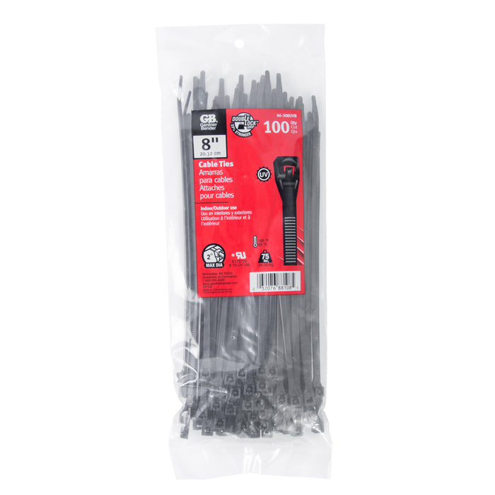 Gardner Bender UVB Cable Tie 8 Inch 75 Pound Bag Of 100 (46-308UVB)