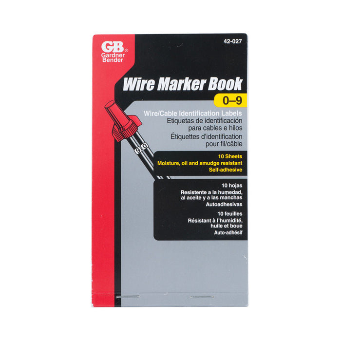 Gardner Bender Wire Marker Booklet 0-9 (42-027)