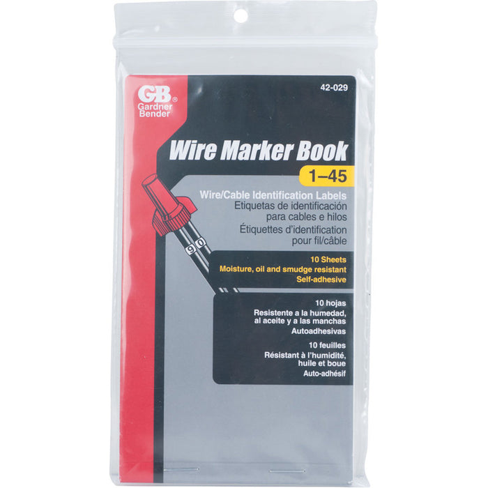 Gardner Bender Wire Marker Booklet 1-45 (42-029)