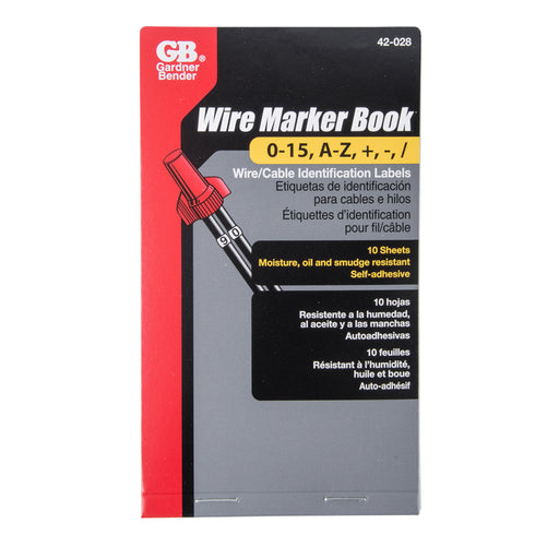 Gardner Bender Wire Marker Booklet A-Z 0-15 Symbols (42-028)