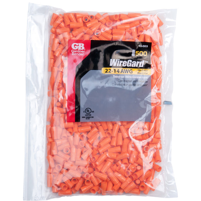 Gardner Bender Wiregard Orange GB-3 Bag Of 500 (13-003)