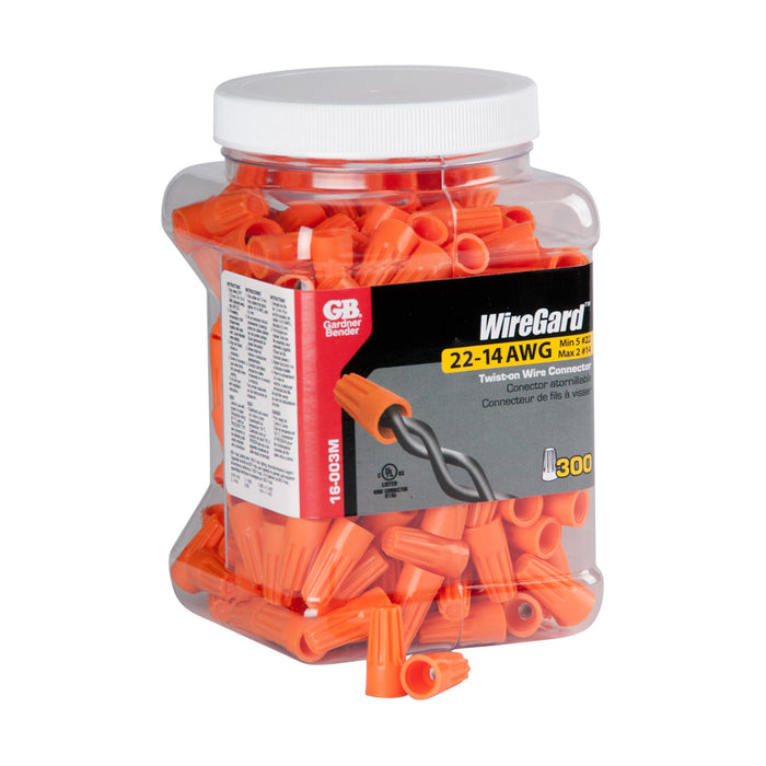 Gardner Bender Wiregard Orange GB-3 Medium Jar Of 300 (16-003M)