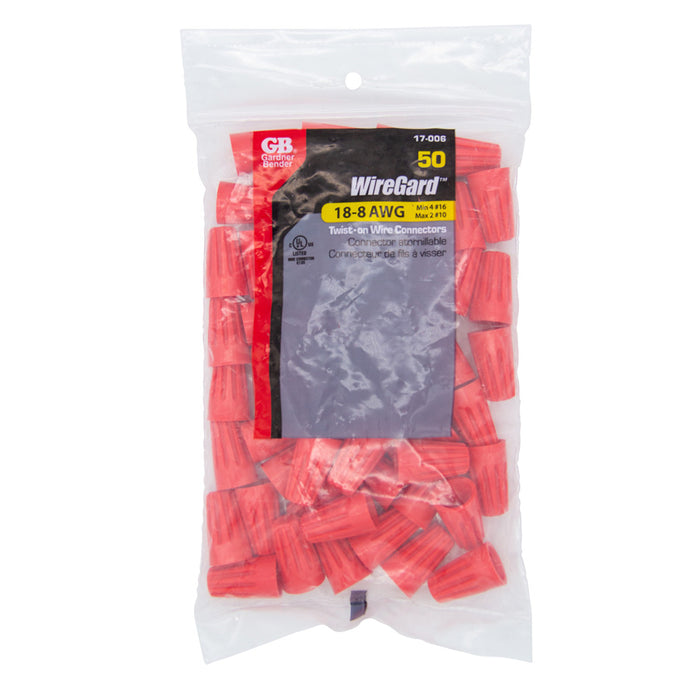 Gardner Bender Wiregard Red GB-6 Bag Of 50 (17-006)