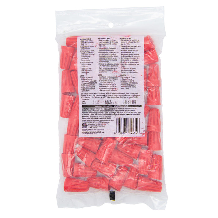 Gardner Bender Wiregard Red GB-6 Bag Of 50 (17-006)