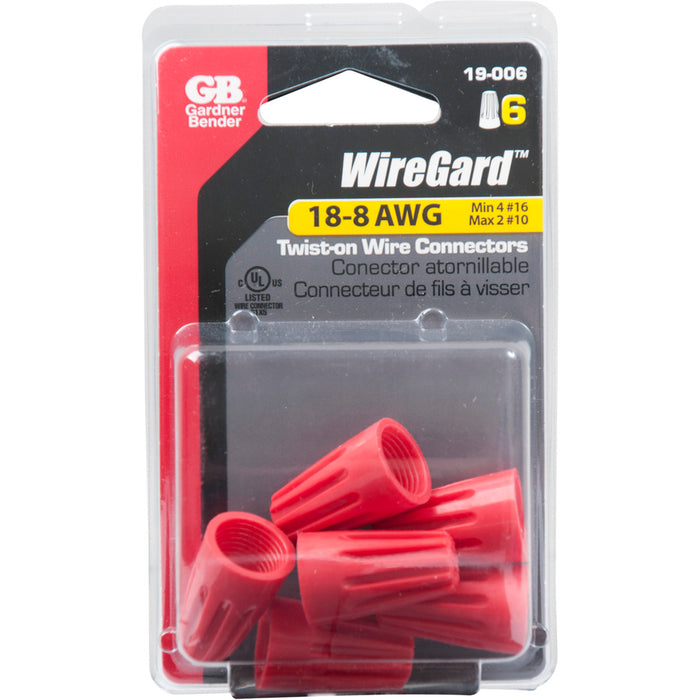 Gardner Bender Wiregard Red GB-6 Card Of 6 (19-006)