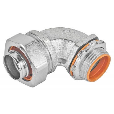 Southwire Garvin 1-1/2 Inch Zinc Plated Liquid-Tight 90 Degree Connector With Insulated Throat (LTC-15090)