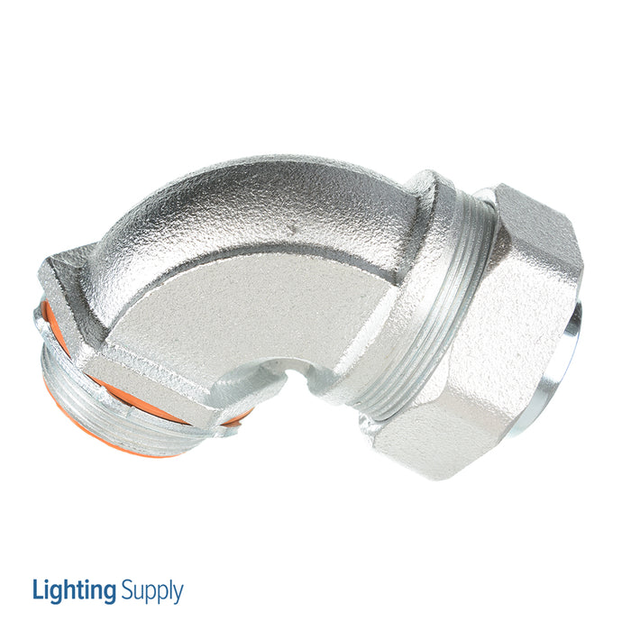 Southwire Garvin 1-1/2 Inch Zinc Plated Liquid-Tight 90 Degree Connector With Insulated Throat (LTC-15090)