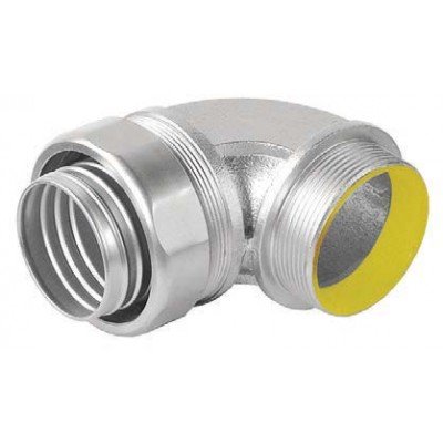 Southwire Garvin 1 Inch Stainless Steel Liquid-Tight 90 Degree Connector With Insulated Throat (LTCSS-10090)
