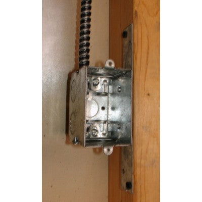 Southwire Garvin 2-1/2 Inch Deep Switch Box With Clamps For Flexible Metal Conduit And A Flat Vertical Bracket (G602-FBX)