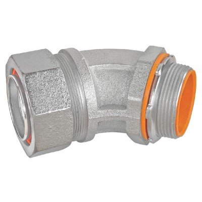 Southwire Garvin 2-1/2 Inch Malleable Iron Liquid-Tight 45 Degree Connector With Insulated Throat (LTC-25045)