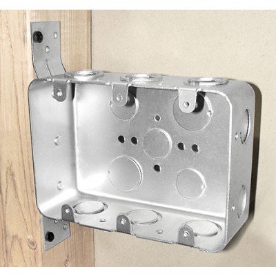 Southwire Garvin 2-1/8 Inch Deep Three Gang Multi Device Switch Box With A Flat Vertical Bracket (MGSB-3F)