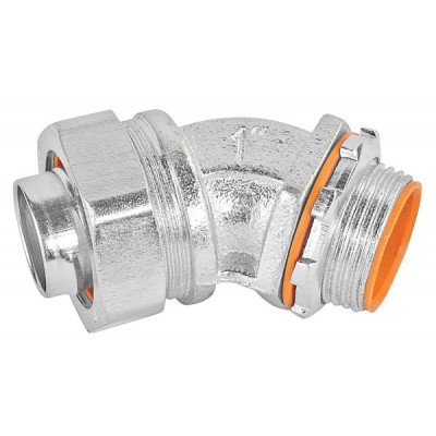 Southwire Garvin 3/8 Inch Zinc Plated Liquid-Tight 45 Degree Connector With Insulated Throat (LTC-3845)