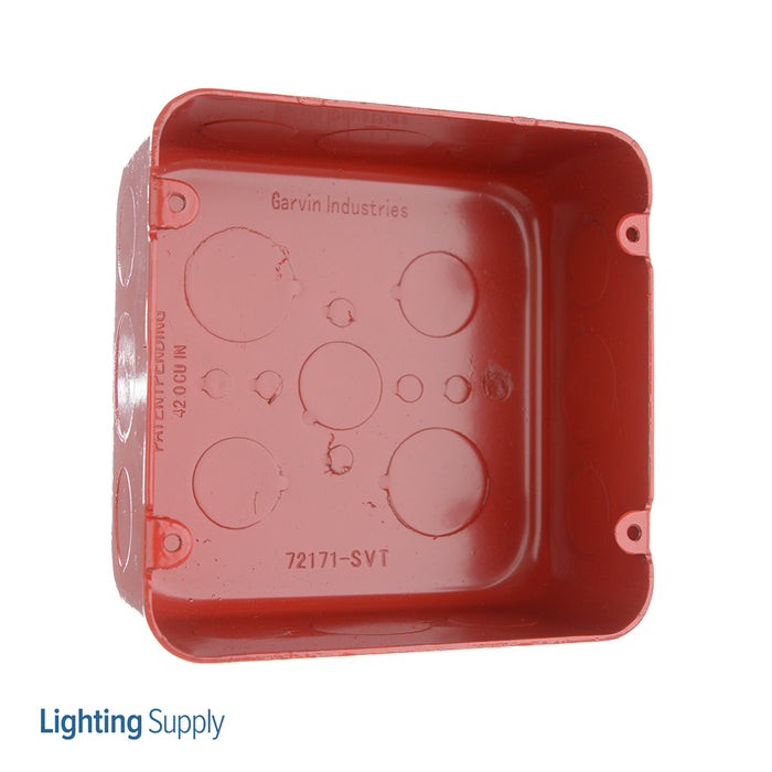 Southwire Garvin 4-11/16 Chicago Plenum Airtight Junction Box Red 2-1/8 Inch Deep 1/2 Inch Knockouts (72171-SVTRED)
