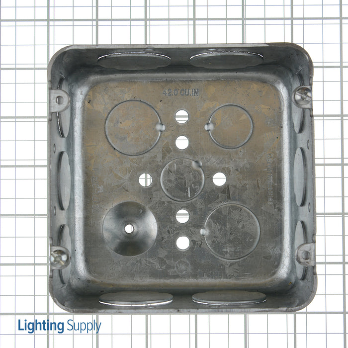 Southwire Garvin 4-11/16 Drawn Junction Box 2-1/8 Inch Deep 3/4 And 1 Inch Knockouts (72171-3/4-1)
