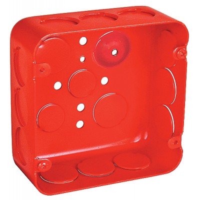 Southwire Garvin 4-11/16 Drawn Junction Box Red 2-1/8 Inch Deep 1 Inch Knockouts (72171-1RED)