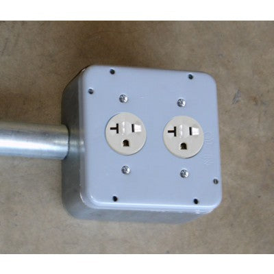 Southwire Garvin 4-11/16 Industrial Surface Cover 1/2 Inch Raised Duplex Receptacle 1.406 (72C37)