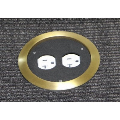 Southwire Garvin 4-1/2 Inch Brass Round Carpet Flange 5-1/8 Inch Outside Diameter (FBCF-BR)
