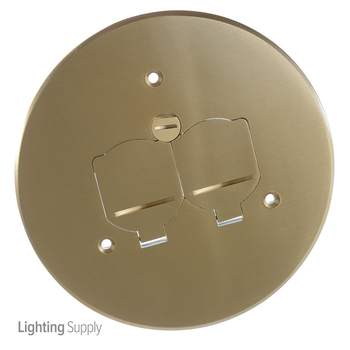 Southwire Garvin 4-1/2 Inch Round Floor Box Hinged Device Cover Brass (FBCVR-BR-FC)