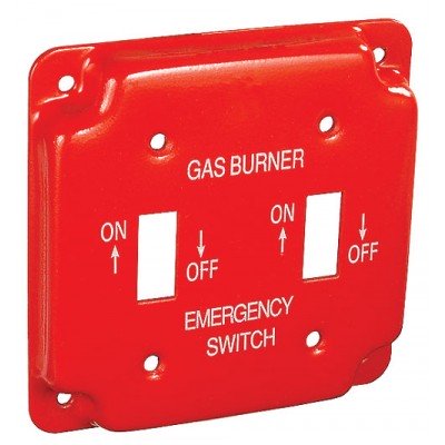 Southwire Garvin 4 Inch Square Emergency On/Off Two Toggle Switch Cover For Gas Powered Applications (BP-1936)