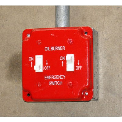 Southwire Garvin 4 Inch Square Emergency On/Off Two Toggle Switch Cover For Oil Powered Applications (BPO-1936)