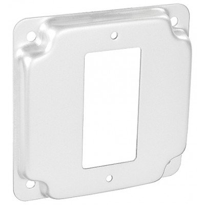 Southwire Garvin 4 Inch Square Stainless Steel Industrial Surface Cover With (1) GFCI Receptacle (G1947-SS)